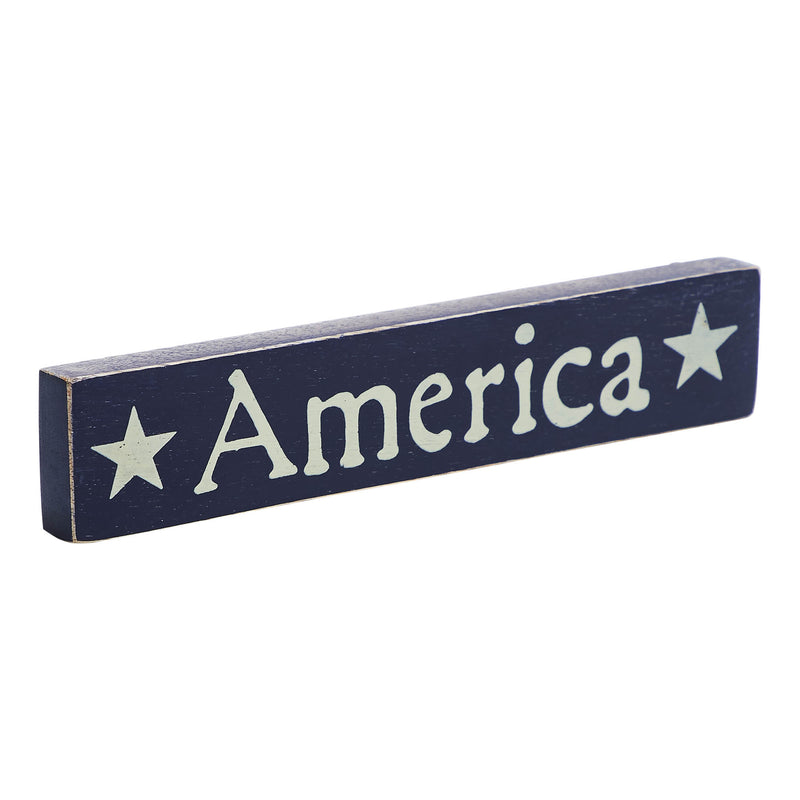 America Blue Wooden Sign 1.75x9