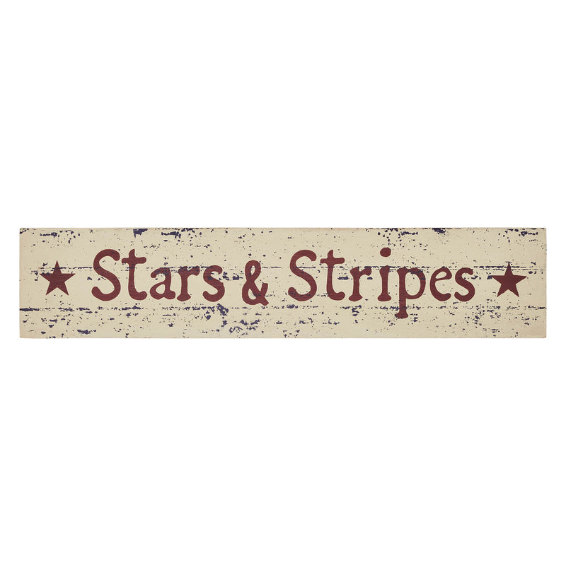 Stars & Stripes Wooden Sign 2.75x13