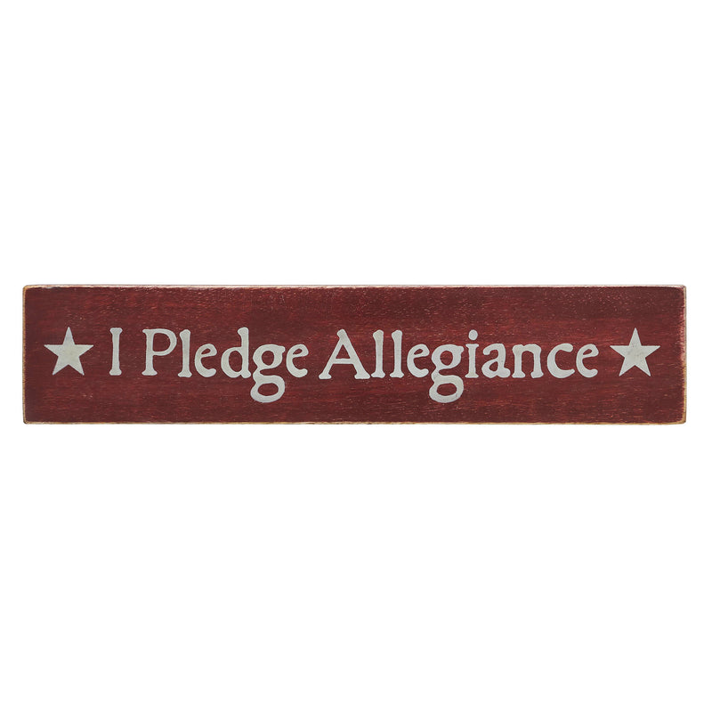 I Pledge Allegiance Red Wooden Sign 2.75x13