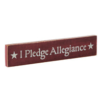 I Pledge Allegiance Red Wooden Sign 2.75x13