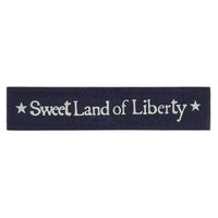 Sweet Land Of Liberty Blue Wooden Sign 2.75x13