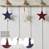 RWB Wooden Star Ornaments Set of 3 4x4x0.25