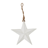 Wooden Star Ornament White 8x8x1.5