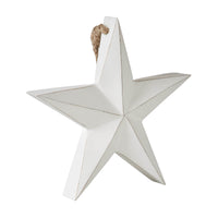 Wooden Star Ornament White 8x8x1.5