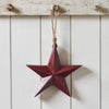 Wooden Star Ornament Red 8x8x1.5