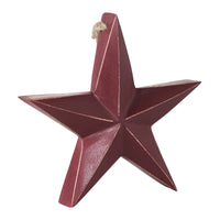 Wooden Star Ornament Red 8x8x1.5