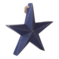 Wooden Star Ornament Blue 8x8x1.5