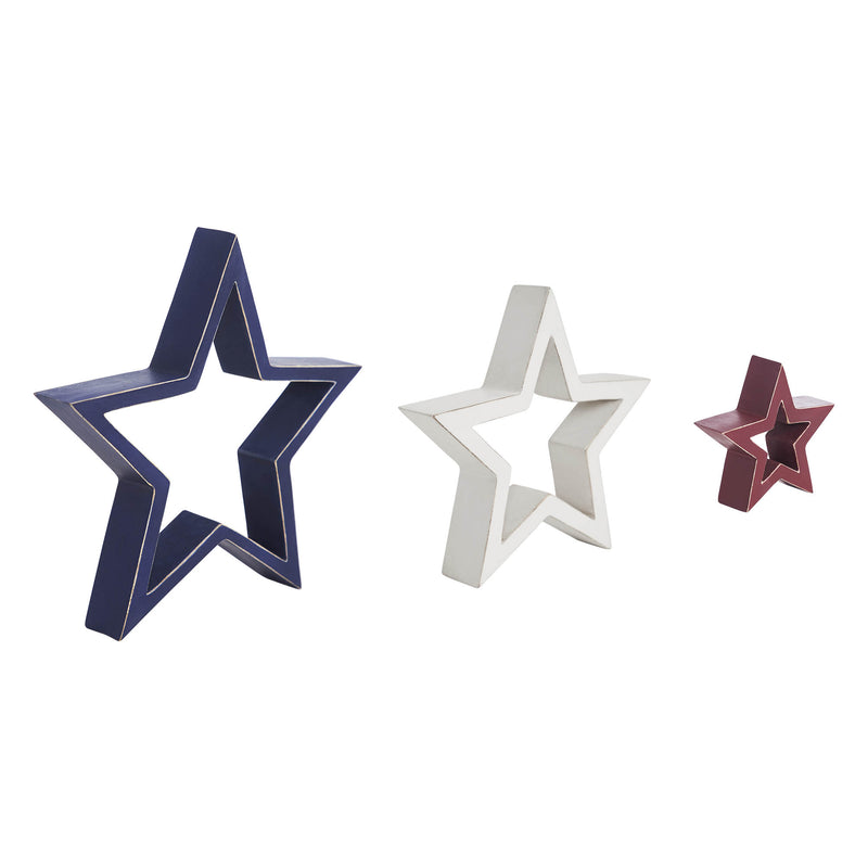 Wooden Nested Stars White 3-in-1 10x10x1.5