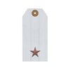 Faceted Barn Star Barnwood Paper Tag Barn Red 4.75x2.25 w/ Twine Set of 50