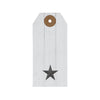 Faceted Barn Star Barnwood Paper Tag Charcoal 3.75x1.75 w/ Twine Set of 50