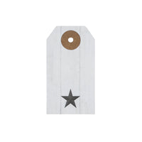 Faceted Barn Star Barnwood Paper Tag Charcoal 2.75x1.5 w/ Twine Set of 50