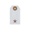 Faceted Barn Star Barnwood Paper Tag Barn Red 2.75x1.5 w/ Twine Set of 50
