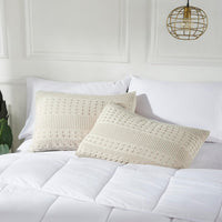 VHC Brands Waffle Weave Natural Queen Shams (Set of 2), 20x30 - Farmhouse & Boho Decorative Pillow Covers for Bedroom Decor
