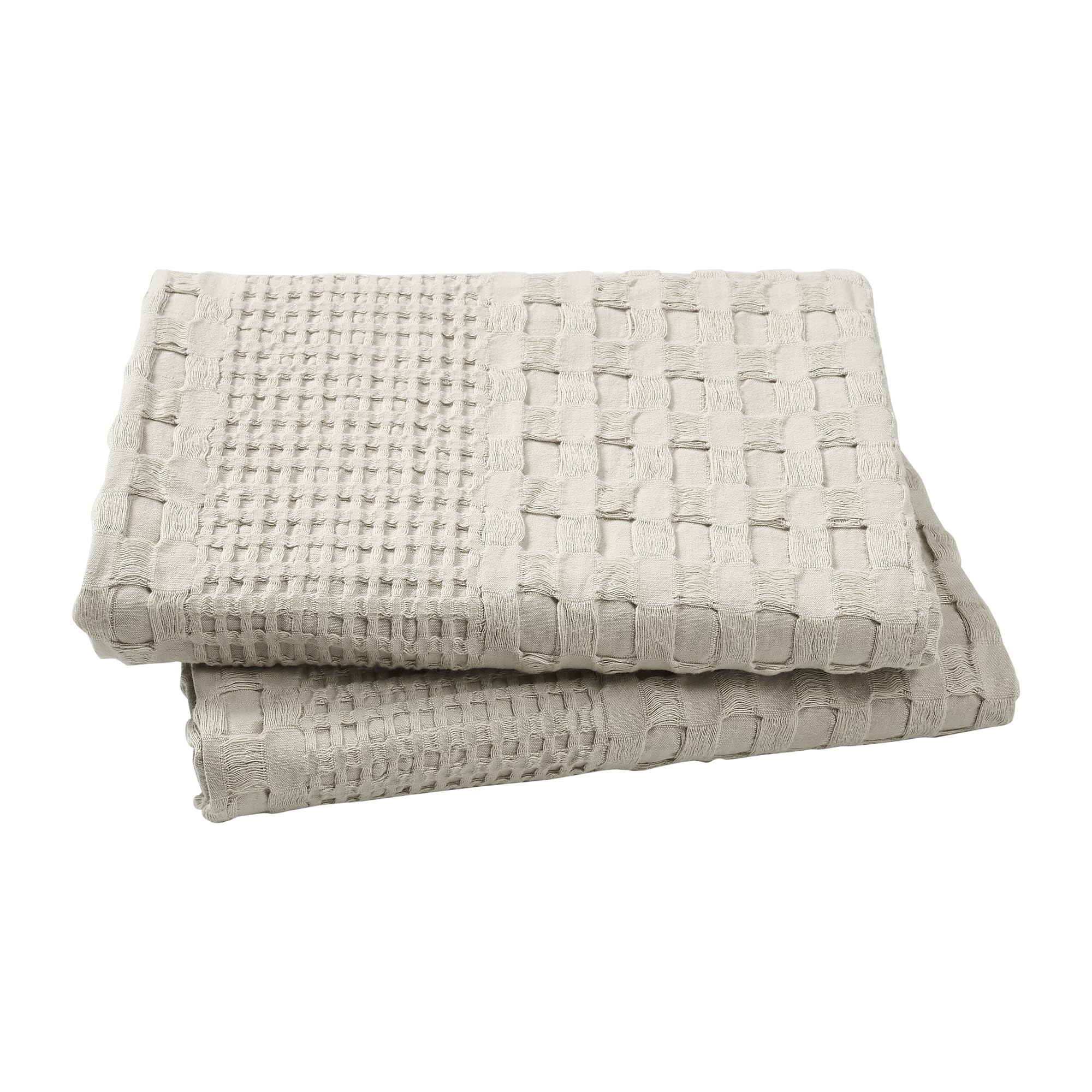 VHC Brands Waffle Weave Natural Queen Shams (Set of 2), 20x30 - Farmhouse & Boho Decorative Pillow Covers for Bedroom Decor