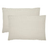 VHC Brands Waffle Weave Natural King Sham Set (2-Pack) - Farmhouse Boho 20x36 Decorative Pillow Covers