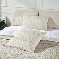 VHC Brands Waffle Weave Natural Pillow Covers 24x24 (Set of 2) - Farmhouse Boho Decorative Throw Pillow Shams for Bedroom & Living Room Decor