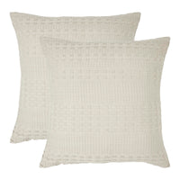 VHC Brands Waffle Weave Natural Euro Sham Set, 26x26 - Farmhouse Boho Decorative Pillow Covers (2-Pack)