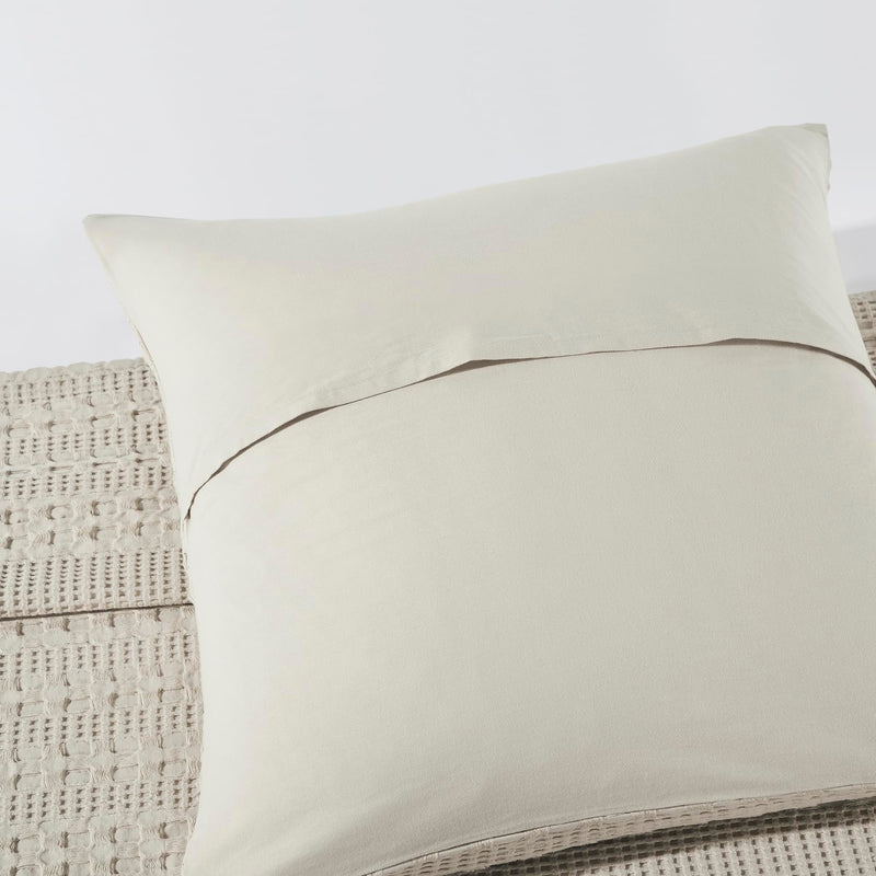 VHC Brands Waffle Weave Natural Euro Sham Set, 26x26 - Farmhouse Boho Decorative Pillow Covers (2-Pack)