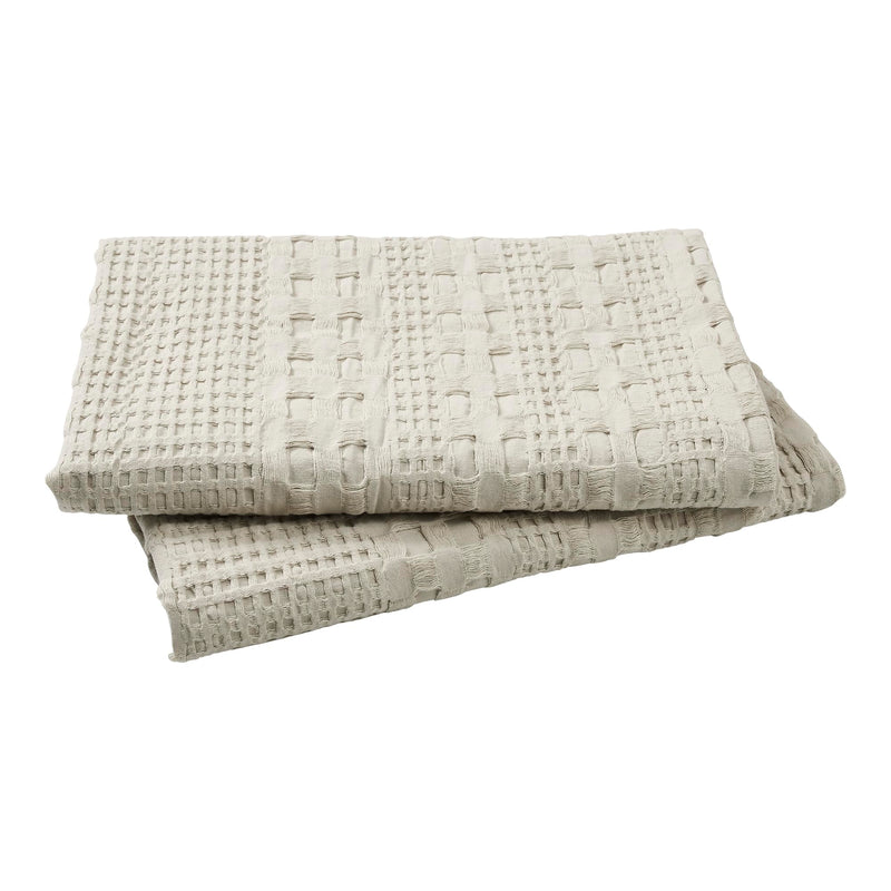 VHC Brands Waffle Weave Natural Euro Sham Set, 26x26 - Farmhouse Boho Decorative Pillow Covers (2-Pack)
