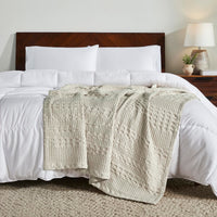 VHC Brands Waffle Weave Natural Throw 50x60 - Cotton Decorative Blanket for Bed, Couch, Sofa | Boho Farmhouse Home Decor