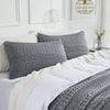 VHC Brands Dark Gray Waffle Weave Queen Sham Set (2-Pack) 20x30 - Farmhouse Boho Decorative Pillow Covers