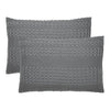 VHC Brands Dark Gray Waffle Weave Queen Sham Set (2-Pack) 20x30 - Farmhouse Boho Decorative Pillow Covers