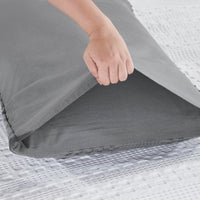 VHC Brands Dark Gray Waffle Weave Queen Sham Set (2-Pack) 20x30 - Farmhouse Boho Decorative Pillow Covers