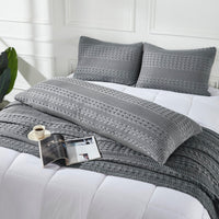 VHC Brands Waffle Weave Dark Gray Body Pillow Cover - 20x54 Inch Decorative Throw Pillow Sham for Farmhouse, Boho Bedroom Decor