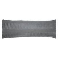 VHC Brands Waffle Weave Dark Gray Body Pillow Cover - 20x54 Inch Decorative Throw Pillow Sham for Farmhouse, Boho Bedroom Decor