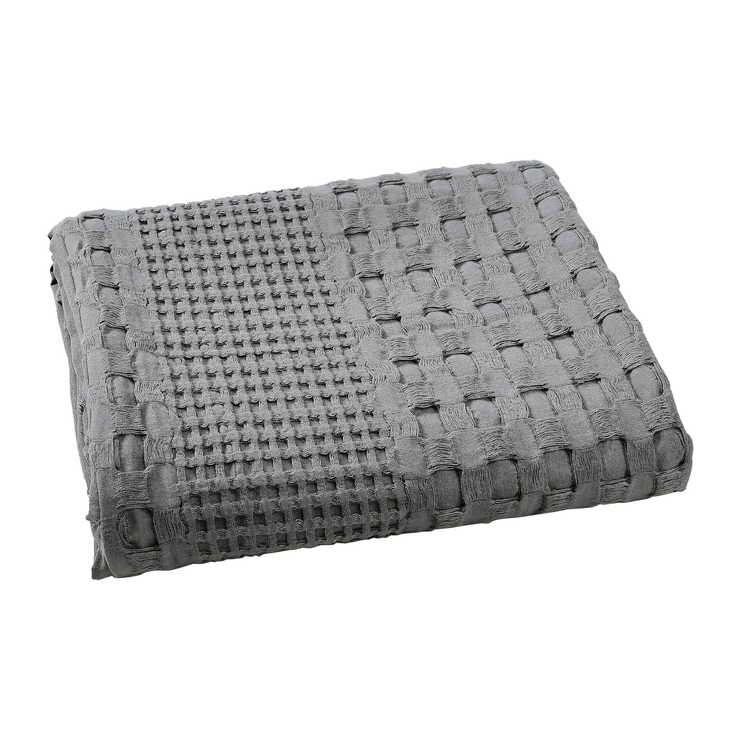 VHC Brands Waffle Weave Dark Gray Body Pillow Cover - 20x54 Inch Decorative Throw Pillow Sham for Farmhouse, Boho Bedroom Decor