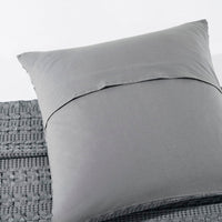 VHC Brands Waffle Weave Dark Gray Pillow Cover Set (2-Pack) 24x24 - Decorative Throw Pillow Covers for Farmhouse Boho Bedroom & Living Room Decor