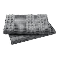 VHC Brands Waffle Weave Dark Gray Pillow Cover Set (2-Pack) 24x24 - Decorative Throw Pillow Covers for Farmhouse Boho Bedroom & Living Room Decor