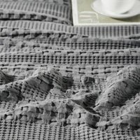 VHC Brands Waffle Weave Dark Gray Pillow Cover Set (2-Pack) 24x24 - Decorative Throw Pillow Covers for Farmhouse Boho Bedroom & Living Room Decor