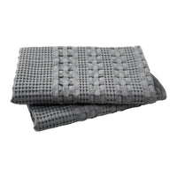 VHC Brands Dark Gray Waffle Weave Euro Shams (Set of 2, 26x26) - Farmhouse Boho Decorative Pillow Covers for Bedroom Decor