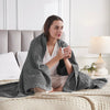 VHC Brands Waffle Weave Dark Gray Throw 50x60 - Cotton Blanket for Boho Farmhouse Bedroom & Living Room Decor, Couch, Sofa, Bed