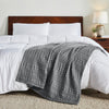 VHC Brands Waffle Weave Dark Gray Throw 50x60 - Cotton Blanket for Boho Farmhouse Bedroom & Living Room Decor, Couch, Sofa, Bed