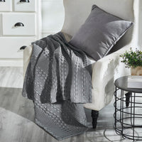 VHC Brands Waffle Weave Dark Gray Throw 50x60 - Cotton Blanket for Boho Farmhouse Bedroom & Living Room Decor, Couch, Sofa, Bed