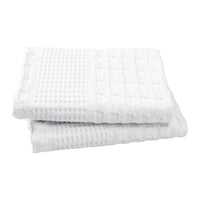VHC Brands Waffle Weave White King Shams (Set of 2) - 20x36 Boho Farmhouse Decorative Pillow Covers for Bedroom Decor