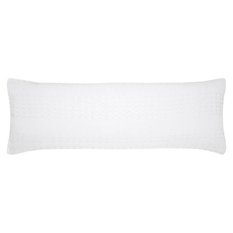 VHC Brands Waffle Weave White Body Pillow Cover, 20x54 - Farmhouse Boho Decorative Pillow Cover / Sham