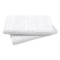 VHC Brands Waffle Weave White Pillow Cover Set (2-Pack) - 24x24 Farmhouse Boho Decorative Throw Pillow Shams for Bedroom & Living Room Decor