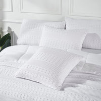 VHC Brands Waffle Weave White Euro Shams (Set of 2), 26x26 - Farmhouse Boho Decorative Pillow Covers