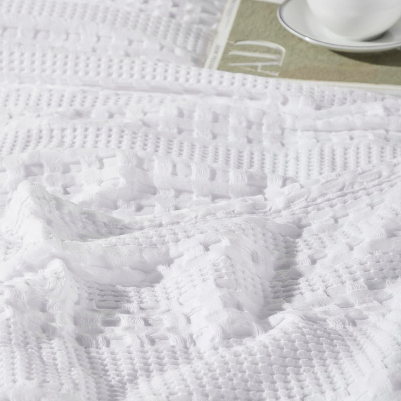 VHC Brands Waffle Weave White Euro Shams (Set of 2), 26x26 - Farmhouse Boho Decorative Pillow Covers