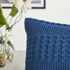VHC Brands Waffle Weave Navy Blue Standard Pillow Sham Set (2-Pack) - 20x26 Farmhouse Boho Decorative Bedding
