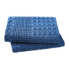VHC Brands Waffle Weave Navy Blue Queen Sham Set, 20x30 - Farmhouse Boho Decorative Pillow Covers (2-Pack)