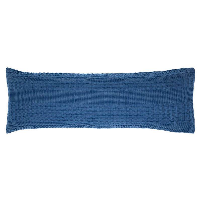 VHC Brands Waffle Weave Navy Blue Body Pillow Cover, 20x54 - Decorative Throw Pillow Sham, Boho Farmhouse Bedroom Decor