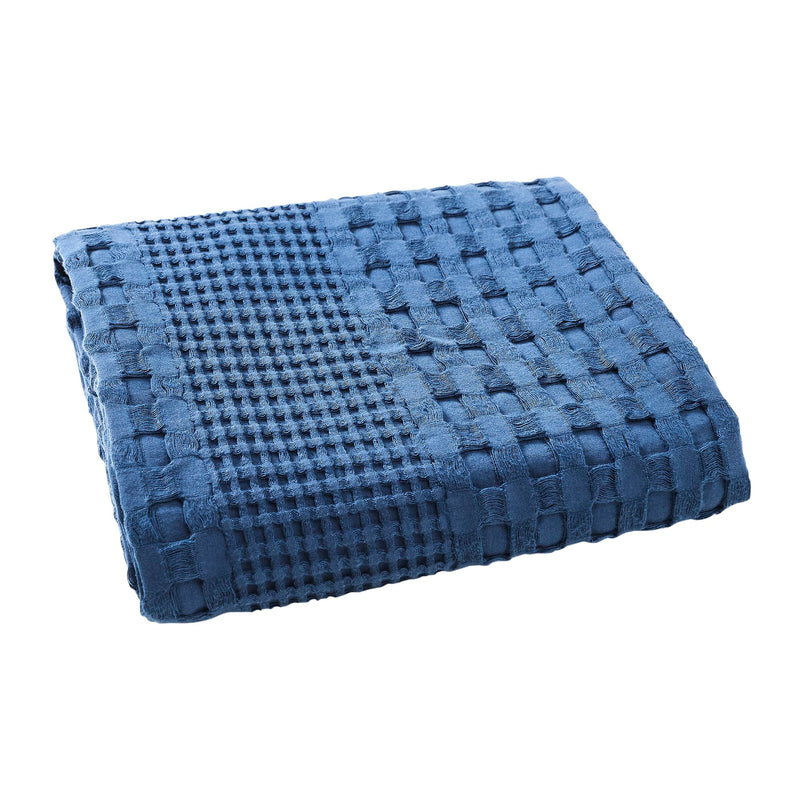 VHC Brands Waffle Weave Navy Blue Body Pillow Cover, 20x54 - Decorative Throw Pillow Sham, Boho Farmhouse Bedroom Decor