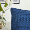 VHC Brands Waffle Weave Navy Blue 24x24 Pillow Cover Set (2-Pack) - Boho Farmhouse Decorative Throw Pillow Covers for Bed & Living Room