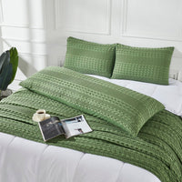 VHC Brands Waffle Weave Olive Green Body Pillow Cover, 20x54 - Boho Farmhouse Decorative Throw Pillow Sham