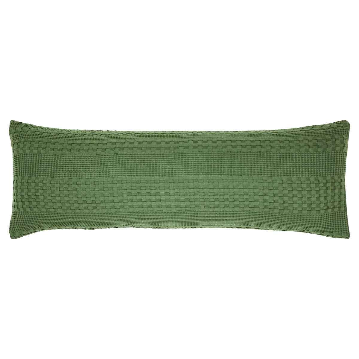 VHC Brands Waffle Weave Olive Green Body Pillow Cover, 20x54 - Boho Farmhouse Decorative Throw Pillow Sham