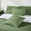 VHC Brands Waffle Weave Olive Green Euro Sham Set (2-Pack) 26x26 - Farmhouse Boho Decorative Pillow Covers